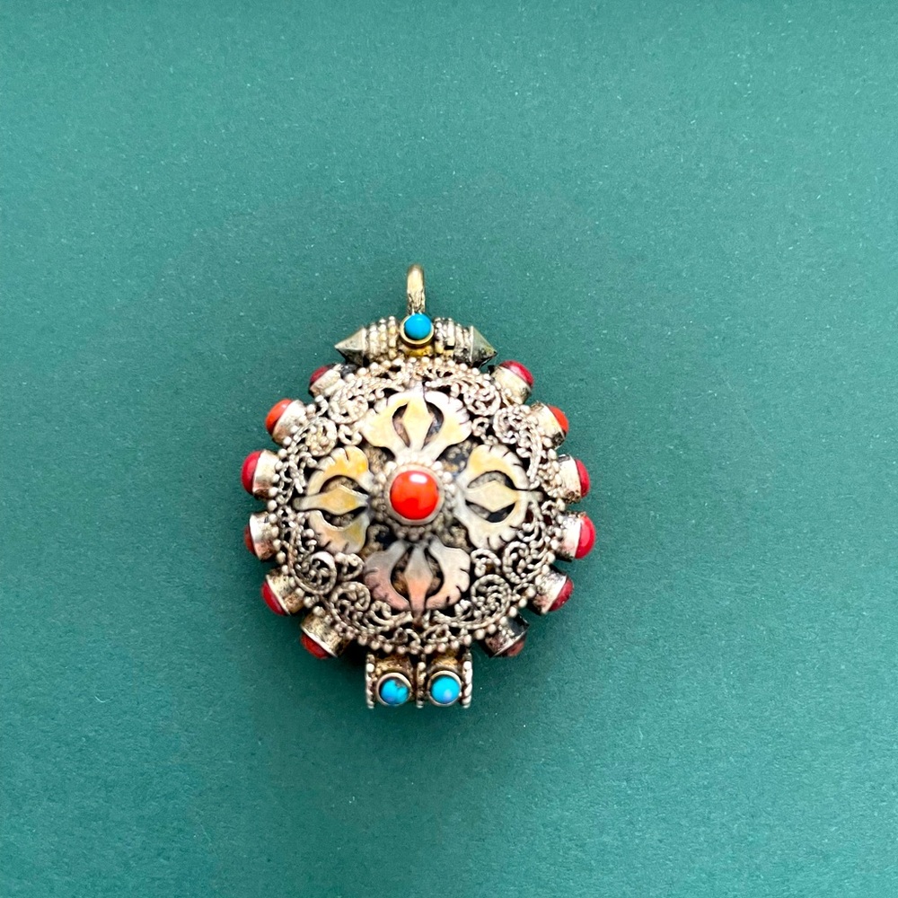 Silver Tibetan pendant